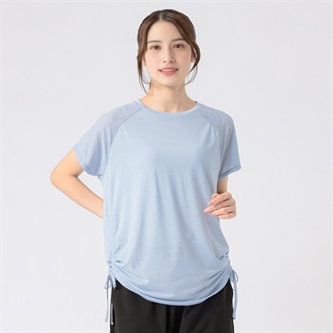 サイドギャザーチュニックＴシャツ UV対策 吸水速乾 レディス