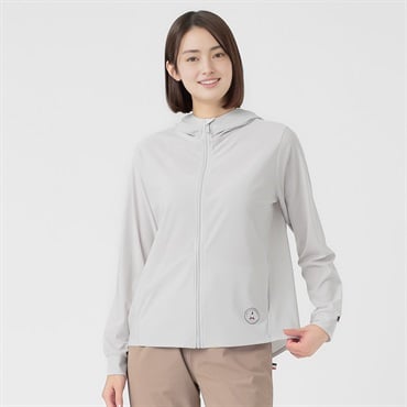 ELLE SPORT(エルスポーツ) リップ調UVパーカー 吸汗速乾 UV 強力接触冷感 レディス(ウスクロ-S)