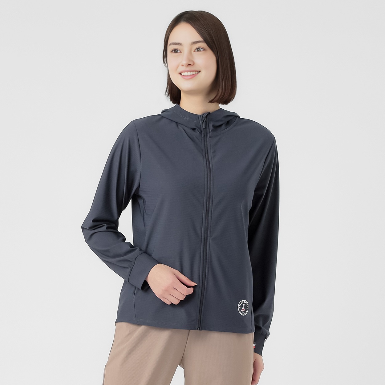 ELLE SPORT(エルスポーツ) リップ調UVパーカー 吸汗速乾 UV 強力接触冷 