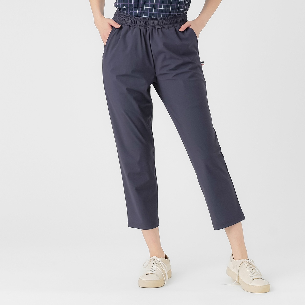 ELLE SPORT(エルスポーツ) リップ調クロップドパンツ 吸汗速乾 強力接触冷感 レディス(コイアオ-XL)