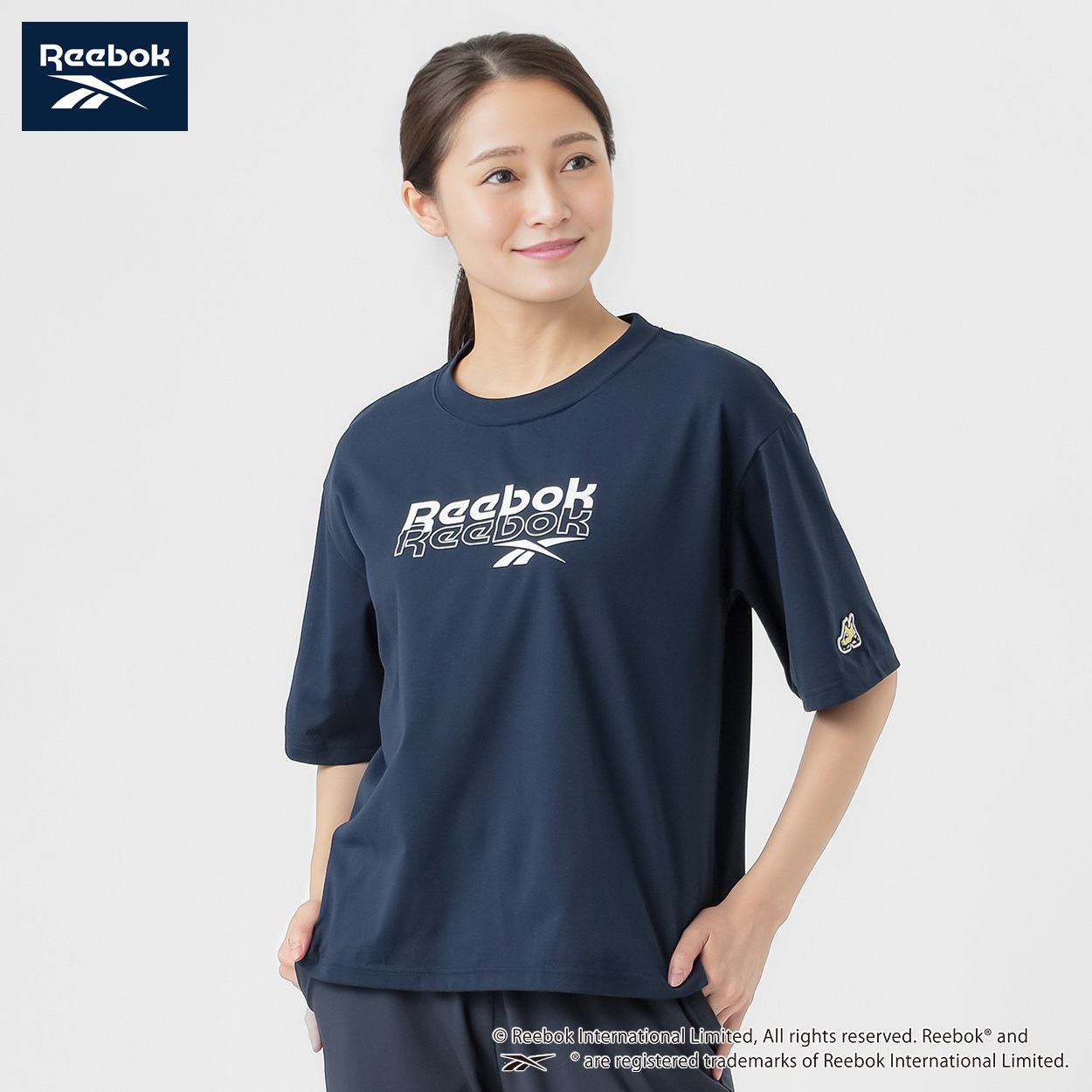 Reebok Tシャツ 肌離れのよい生地 レディス(コイアオ-XL)