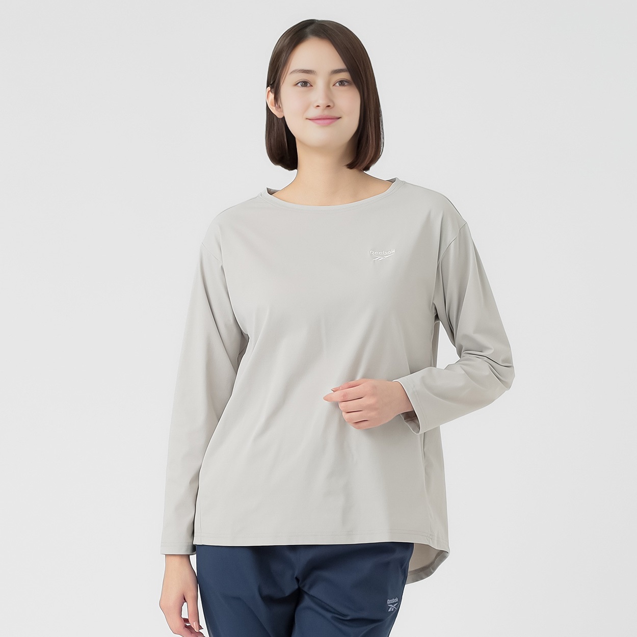Reebok(リーボック) ロング袖Tシャツ 吸水速乾 肌離れの良い生地使用 レディス(ウスチャ-XL)