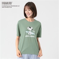 PEANUTS Tシャツ 接触冷感 吸水速乾 UV対策 レディス(ウスミドリ-S)