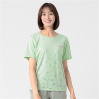 HEAD(ヘッド) 幾何柄グラデーション半袖Tシャツ 吸汗速乾・UV対策機能 レディス(ウスミドリ-S)