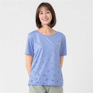 HEAD(ヘッド) 幾何柄グラデーション半袖Tシャツ 吸汗速乾・UV対策機能 レディス