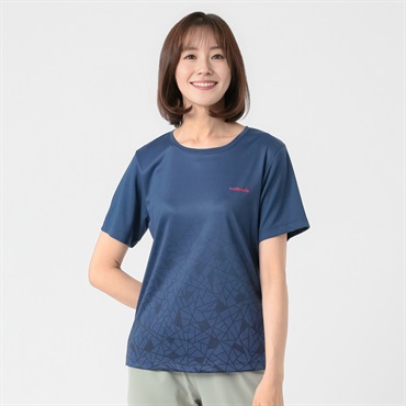 HEAD(ヘッド) 幾何柄グラデーション半袖Tシャツ 吸汗速乾・UV対策機能 レディス(コイアオ-S)