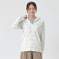 ELLE SPORT(エルスポーツ) 花柄つば付きUVパーカー 吸汗速乾 UV 接触冷感 レディス(シロ-S)
