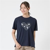 ELLE SPORT(エルスポーツ) フラワーハートプリントTシャツ 裏メッシュ素材 UV 吸汗速乾 接触冷感 レディス(コイアオ-S)