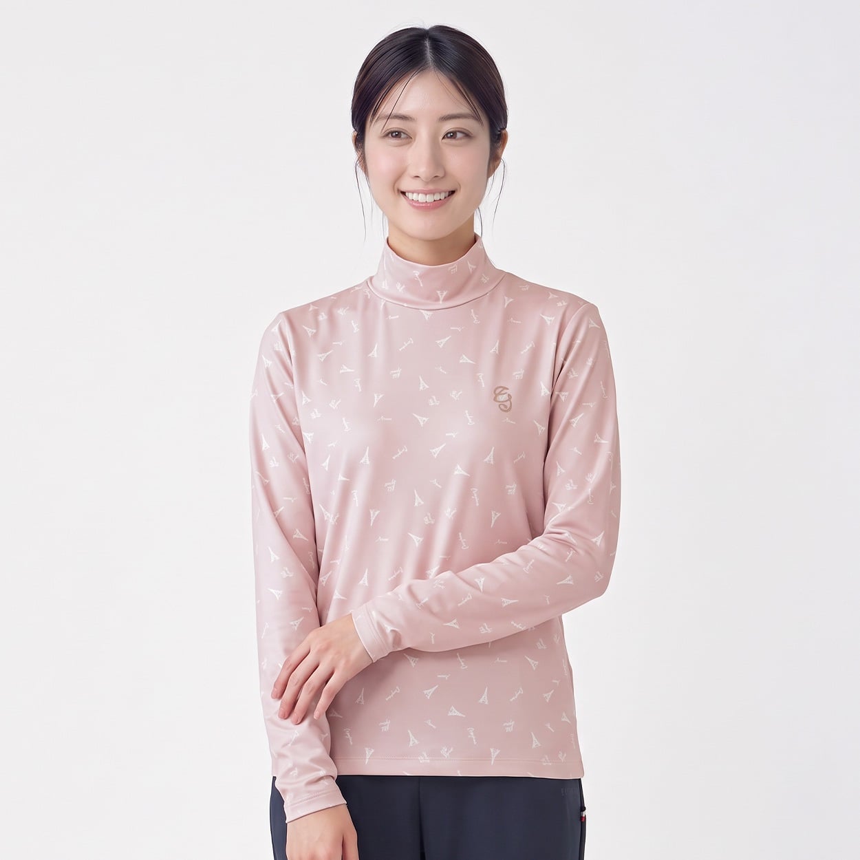 ELLE SPORT(エルスポーツ) 裏起毛スタンドネックプルオーバー ストレッチ レディス(ウスアカ-S)