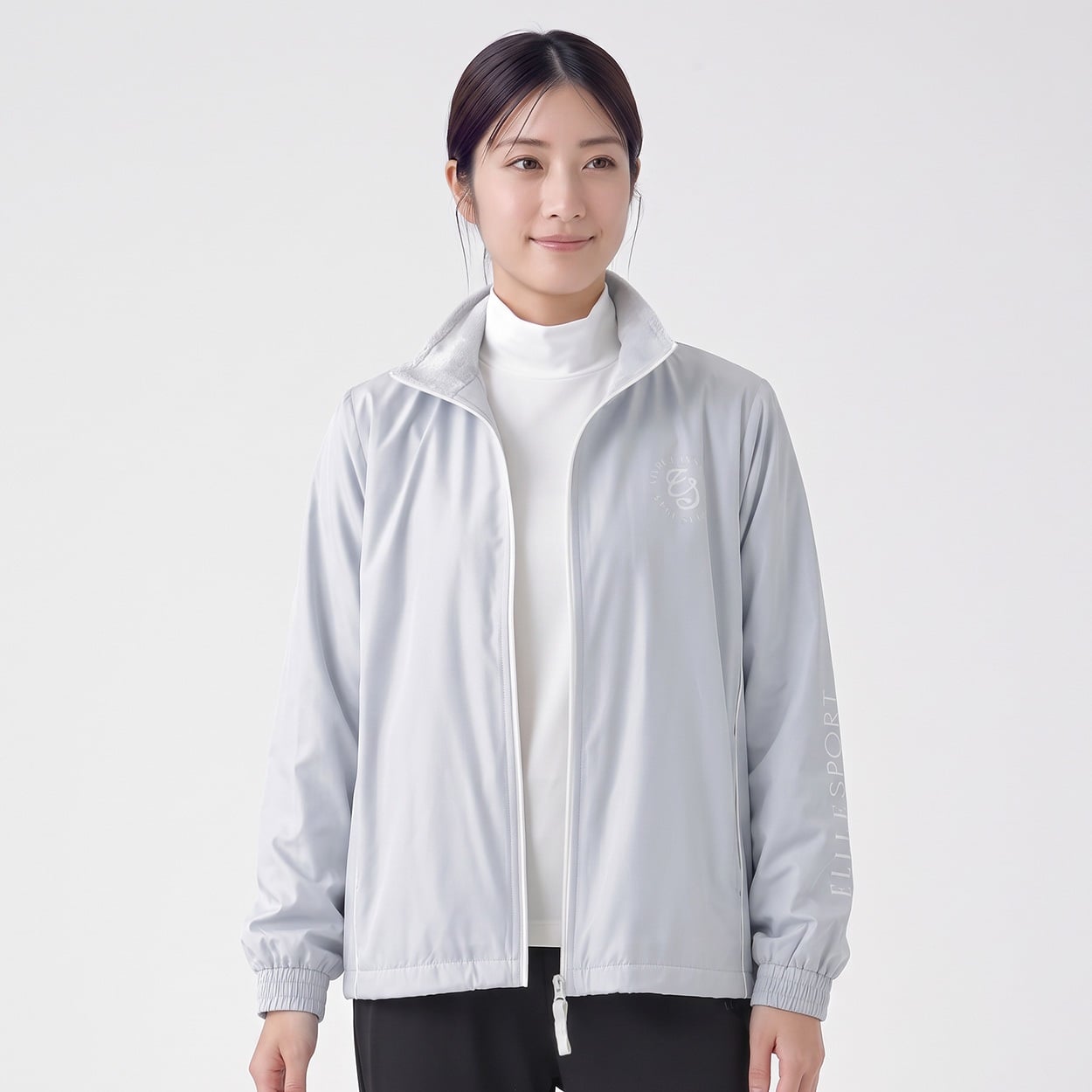 ELLE SPORT(エルスポーツ) 防風裏ボアジャケット はっ水 防風 UV レディス(ウスアオ-XL)