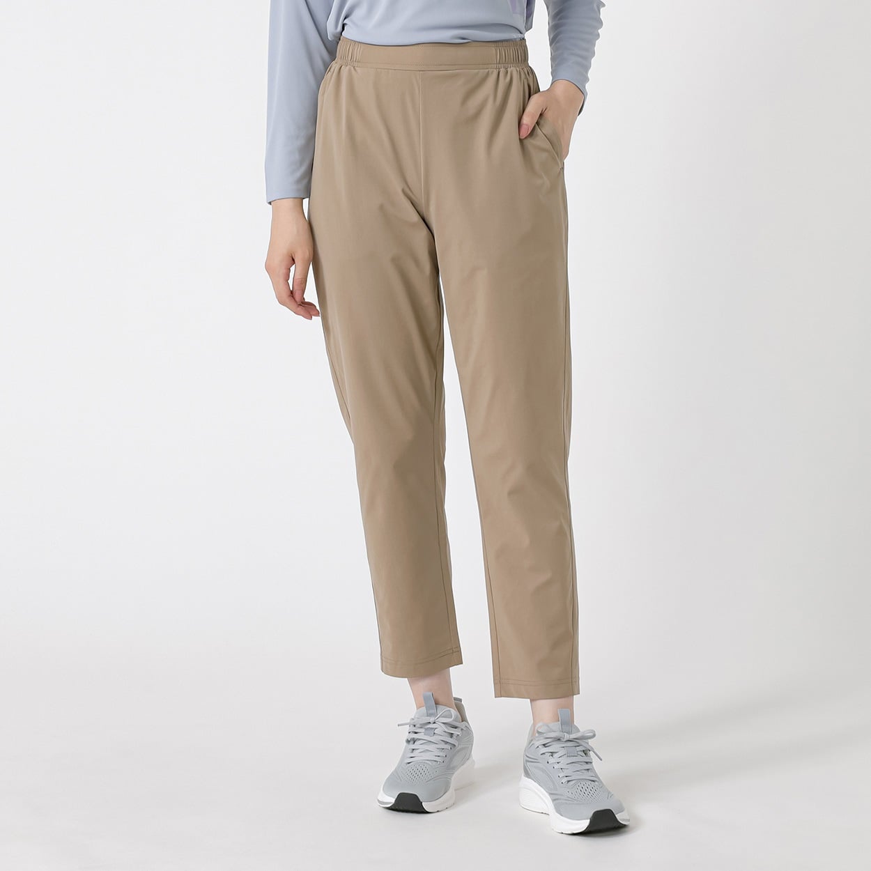 ドライストレッチテーパードパンツ  吸水速乾 ストレッチ UVカット レディス(ウスチャ-S)