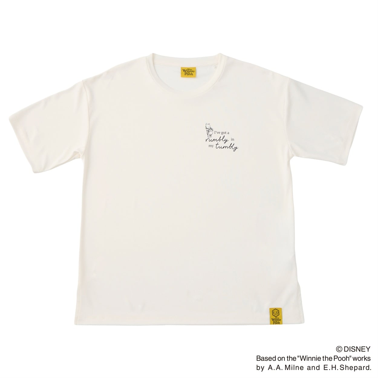 Disney（ディズニー）くまのプーさん / Tシャツ  紫外線対策 吸水速乾 接触冷感 レディス(シロ-L)