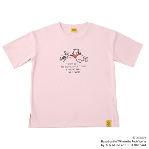 Disney（ディズニー）くまのプーさん / Tシャツ  紫外線対策 吸水速乾 接触冷感 レディス(ウスアカ-M)