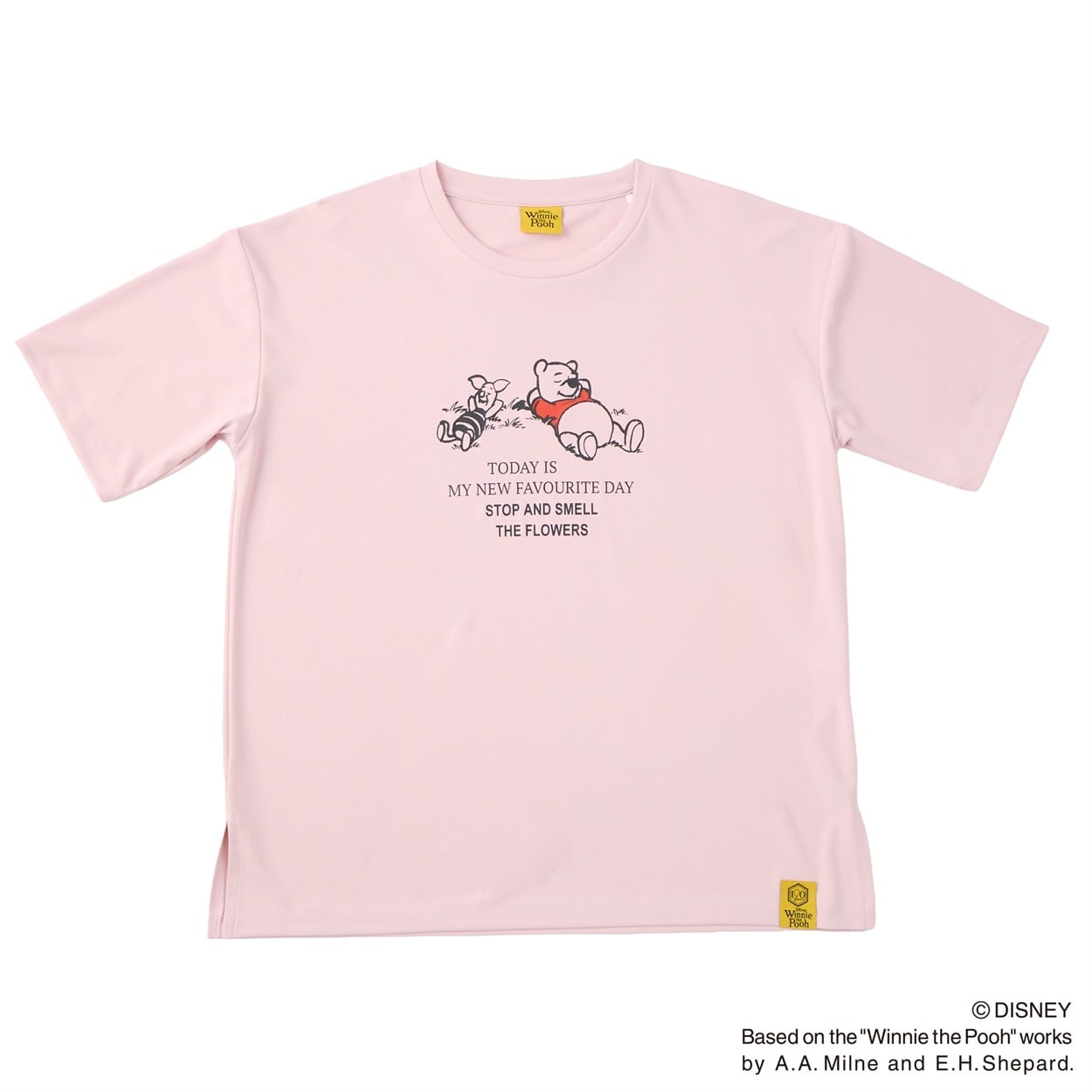 Disney（ディズニー）くまのプーさん / Tシャツ  紫外線対策 吸水速乾 接触冷感 レディス(ウスアカ-M)