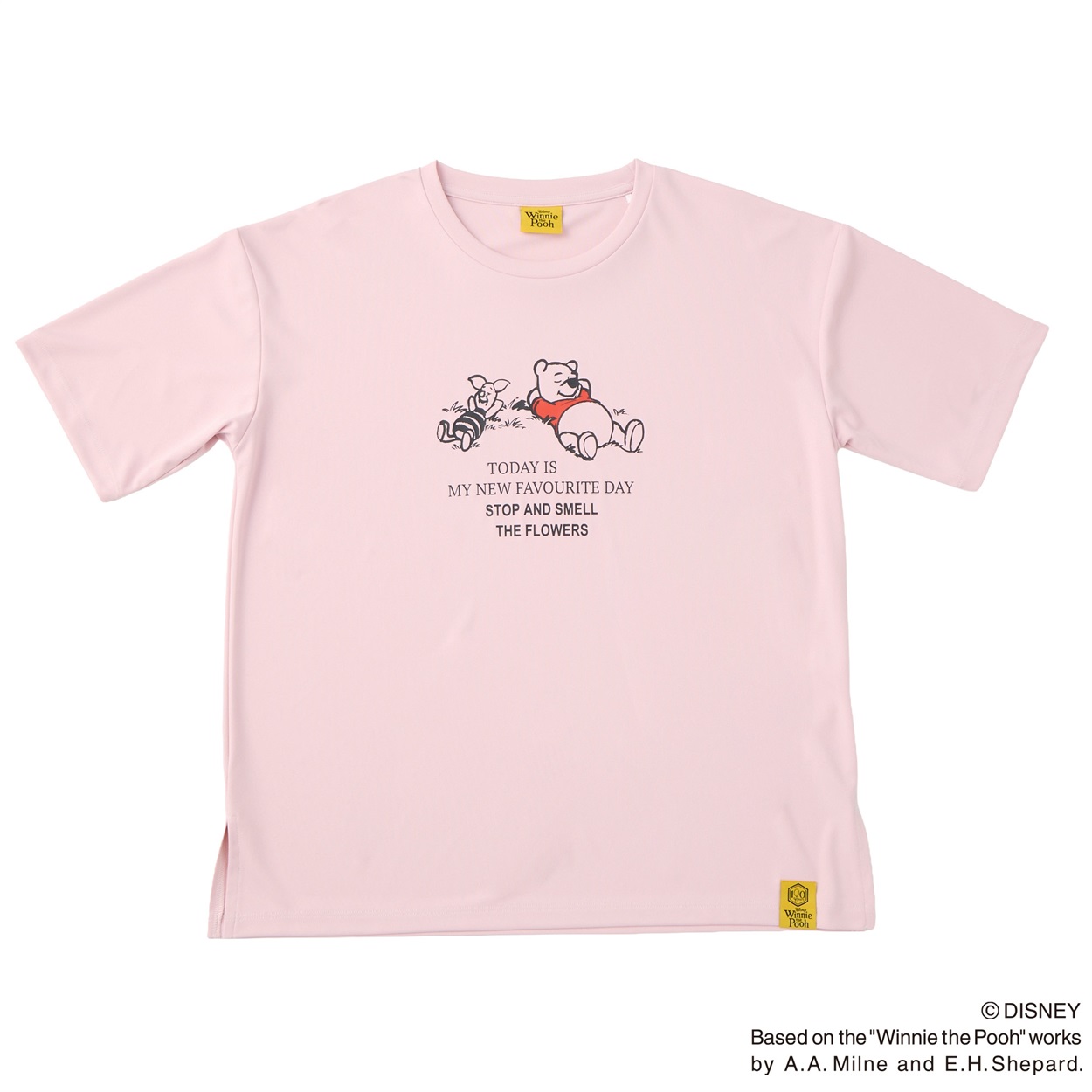 Disney（ディズニー）くまのプーさん / Tシャツ  紫外線対策 吸水速乾 接触冷感 レディス(ウスアカ-L)