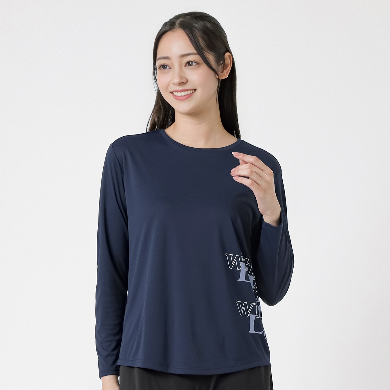 ドライ長袖グラフィックTシャツ 吸水速乾 接触冷感 UV対策 レディス(コイアオ-L)