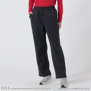 ELLE SPORT(エルスポーツ) ハローキティ×ELLE SPORT ストレートパンツ ダンボール素材 UV 吸汗速乾 レディス(クロ-S)