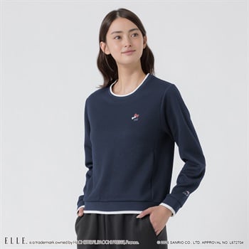 ELLE SPORT(エルスポーツ) ハローキティ×ELLE SPORT ジャガードプルオーバー キルトジャガード素材 UV 吸汗速乾 レディス(コイアオ-S)