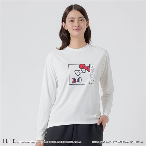 ELLE SPORT(エルスポーツ) ハローキティ×ELLE SPORT プリントロングＴシャツ UV 吸汗速乾 レディス