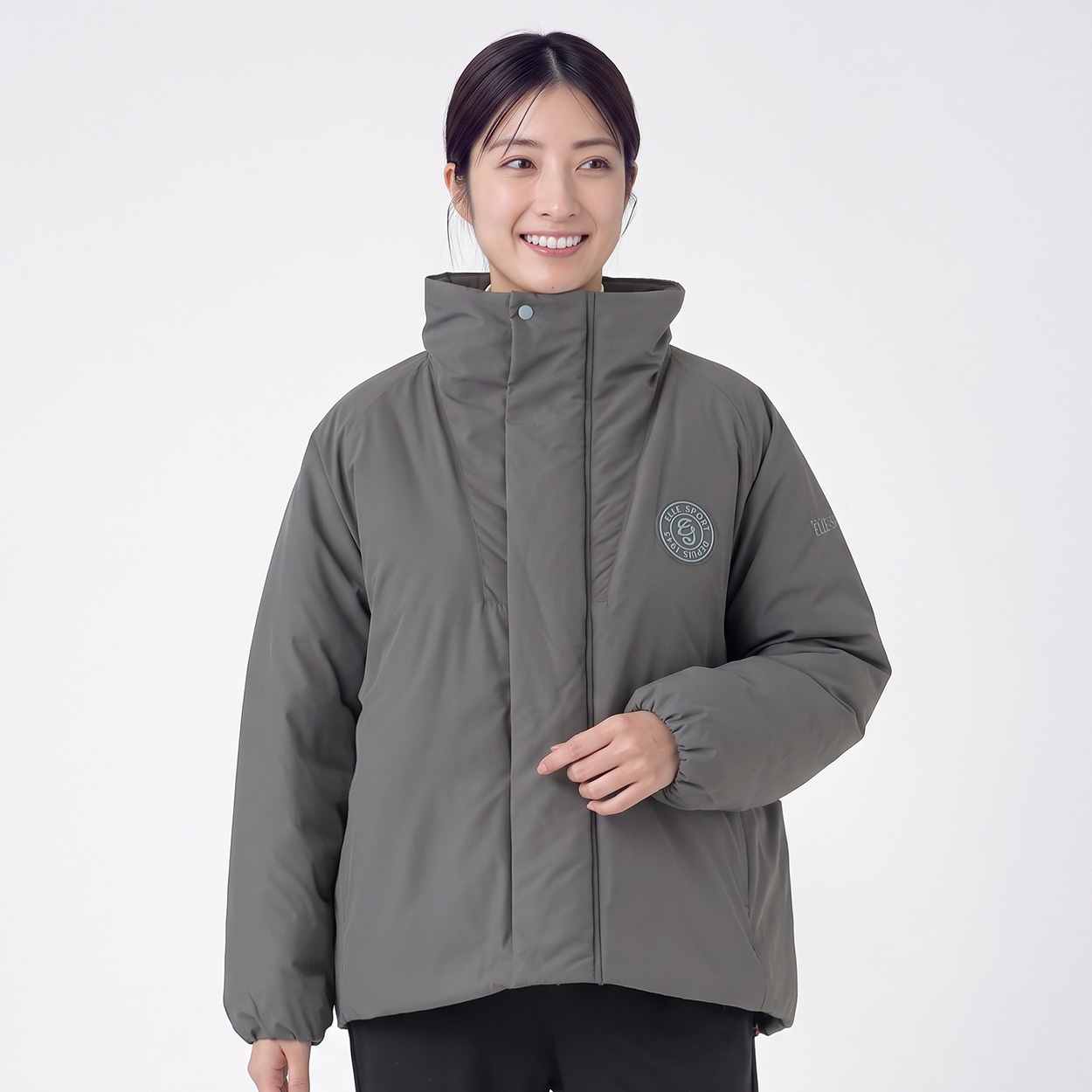 ELLE SPORT(エルスポーツ) 防風中綿ジャケット はっ水 防風 レディス(チャコ－ルグレ－-XL)