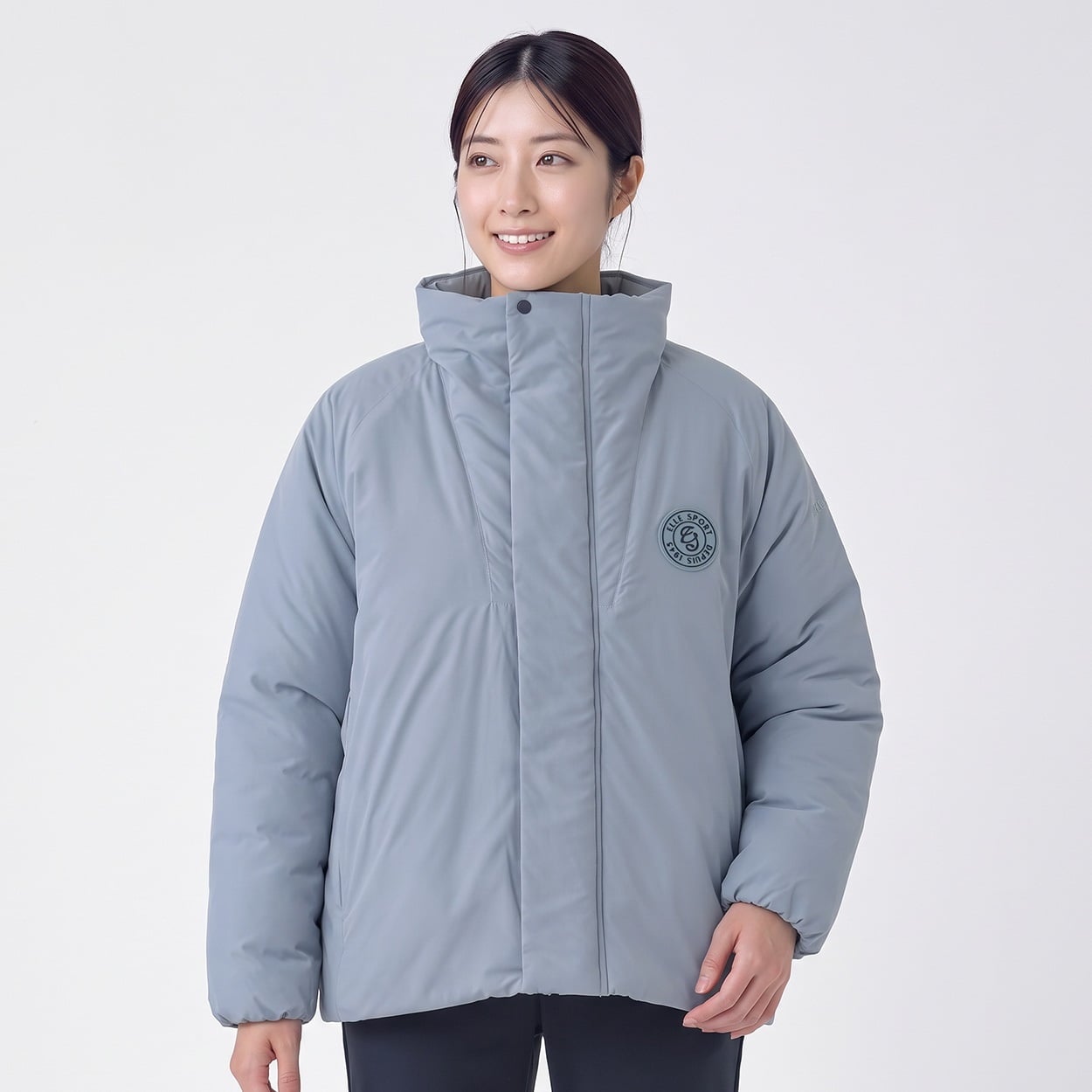 ELLE SPORT(エルスポーツ) 防風中綿ジャケット はっ水 防風 レディス(ウスアオ-L)