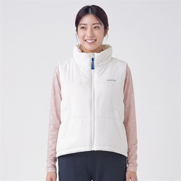 ELLE SPORT(エルスポーツ) 中綿ベスト はっ水 防風 レディス(シロ-M)