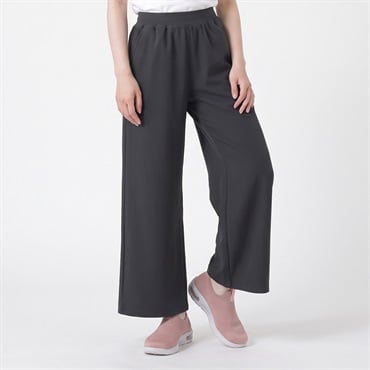 裏起毛ワイドパンツ あたたか ストレッチ UV対策 レディス(クロ-S)