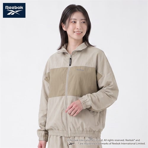 REEBOK ナイロンジャケット 裏地メッシュ レディス(アイボリー-M)