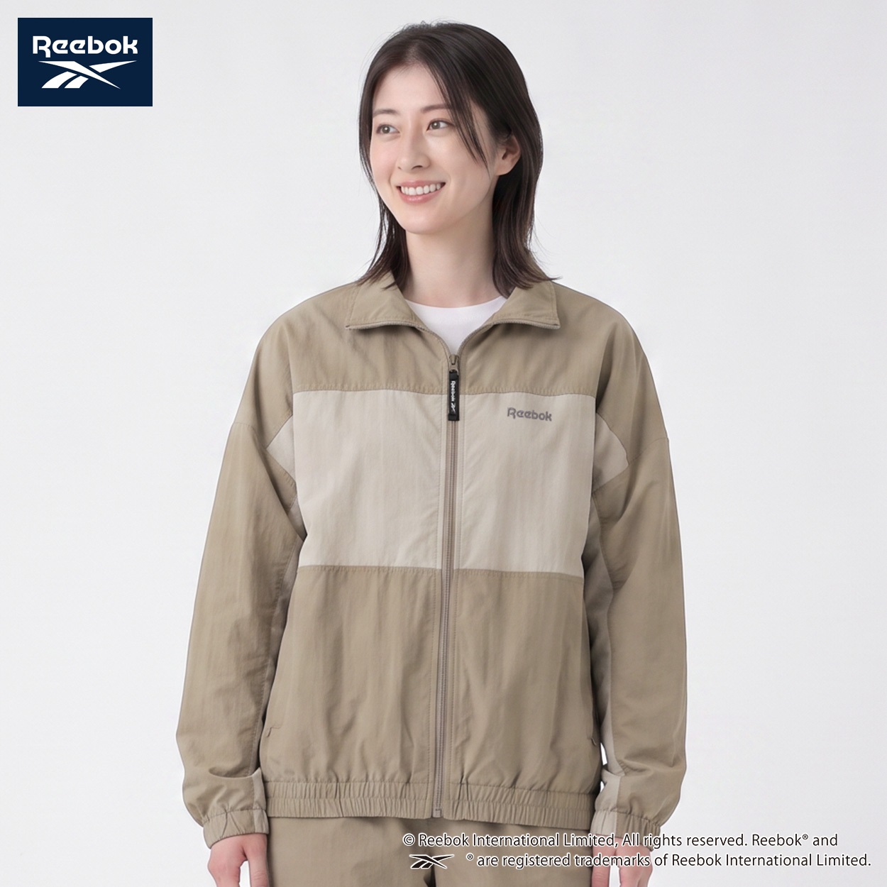 REEBOK ナイロンジャケット 裏地メッシュ レディス(ウスチャ-L)