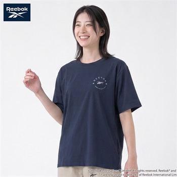 REEBOK サークルロゴTシャツ 綿タッチ レディス(コイアオ-M)