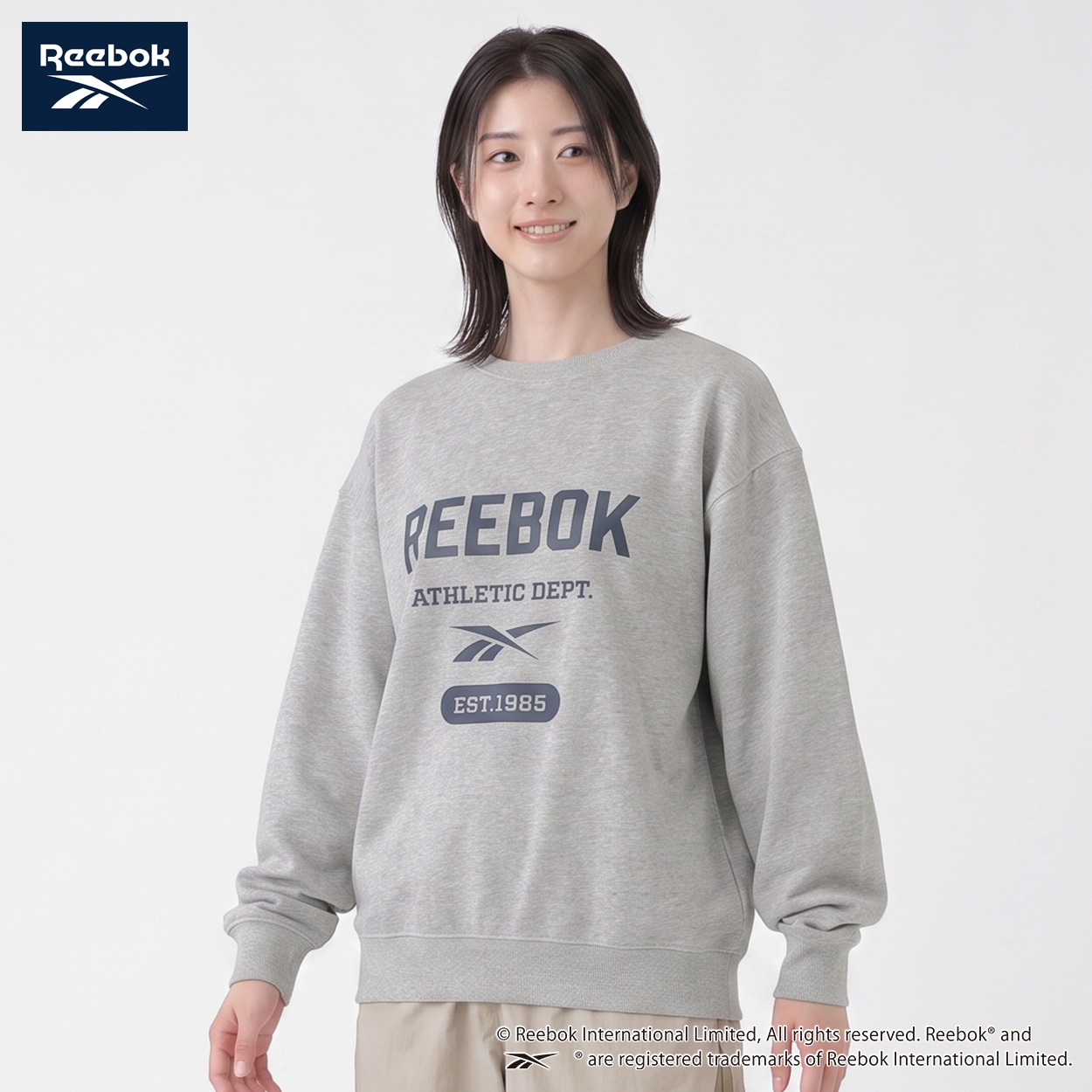 REEBOK 裏起毛トレーナー レディス(ウスクロ-XL)