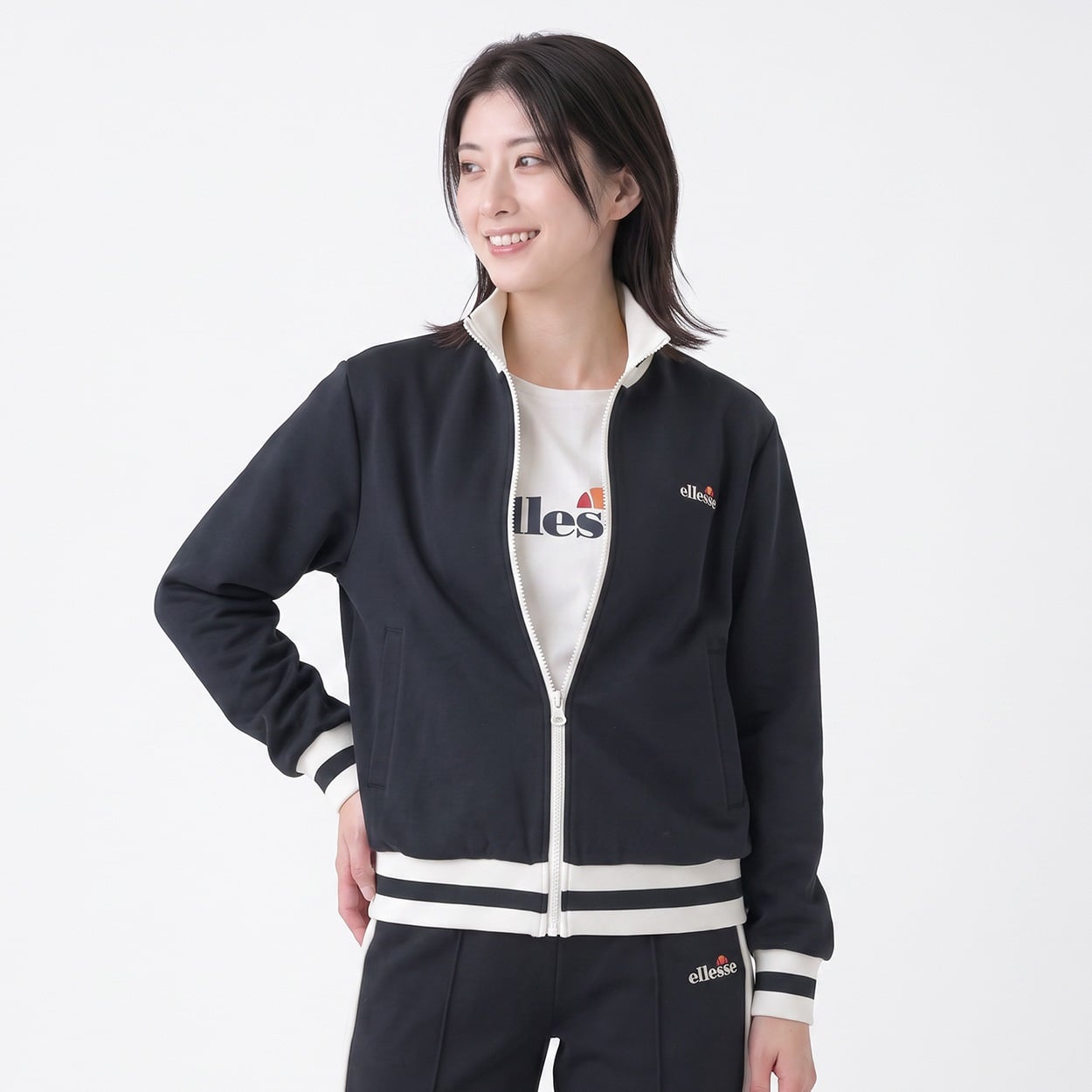 ellesse ラインジャージジャケット レディス(コイアオ-M)