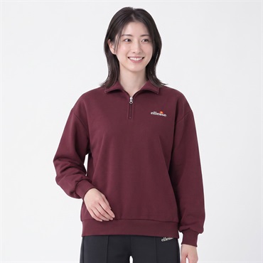 ellesse 裏起毛ハーフジップトレーナー レディス
