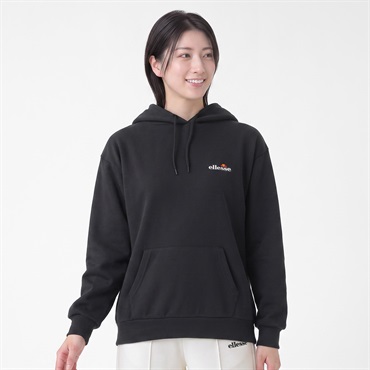 ellesse 裏起毛プルパーカー レディス(クロ-M)