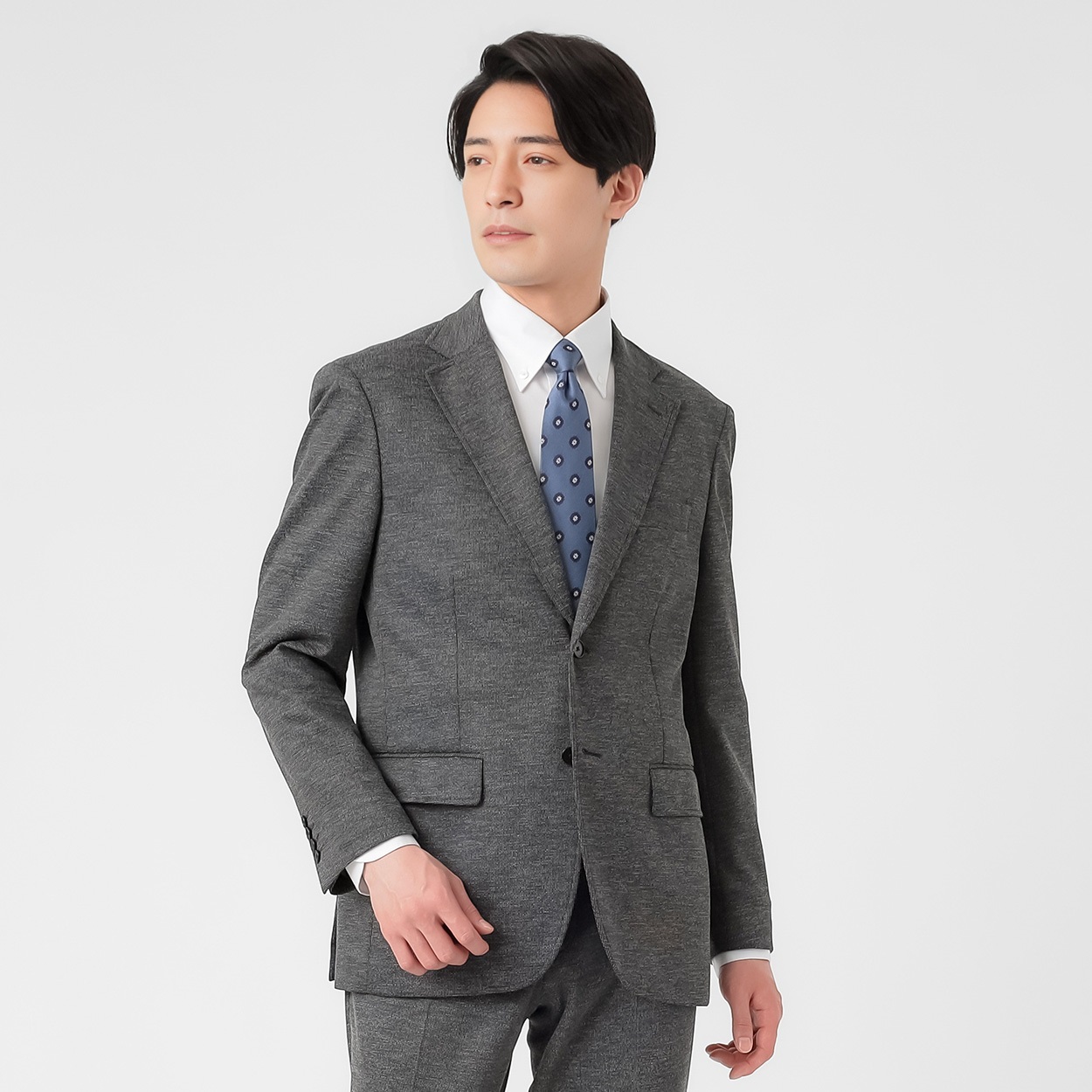 日本製生地ウール混ニットジャケット メンズ Tern(ターン)(チャコ－ルグレ－-L)