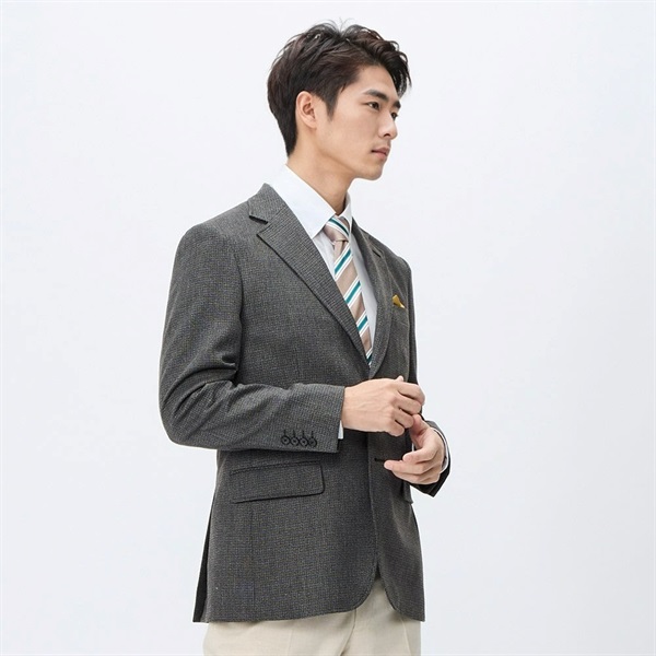 Houston 幾何学模様 ウールジャケット M jf9019.jpg