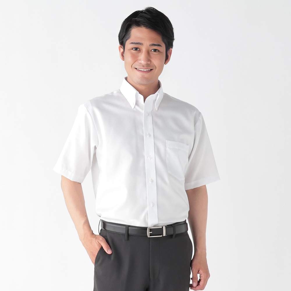 メンズ 半袖 ワイシャツ  ボタンダウン 形態安定 39 M ワイシャツ Ｙシャツ 半袖ワイシャツ 形態安定 サマー