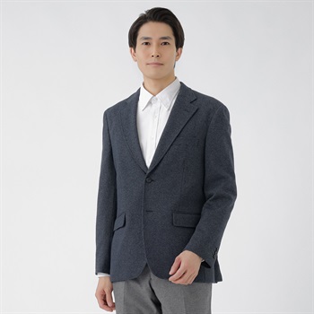 尾州織綿混ジャージセットアップジャケット メンズ Tern(ターン)(ウスアオ-S)