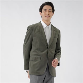 トリコットコーデュロイジャケット メンズ Tern(ターン)(ウスミドリ-M)