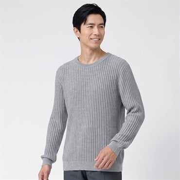 Tern あぜ編みクルーネックニット メンズ(ウスクロ-M)