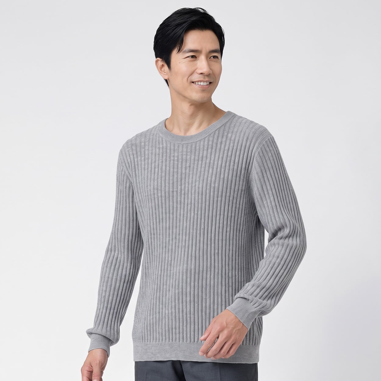Tern あぜ編みクルーネックニット メンズ(ウスクロ-M)