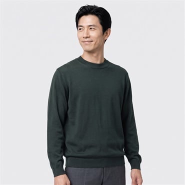 Tern 無地モックネックニット メンズ(ミドリ-M)