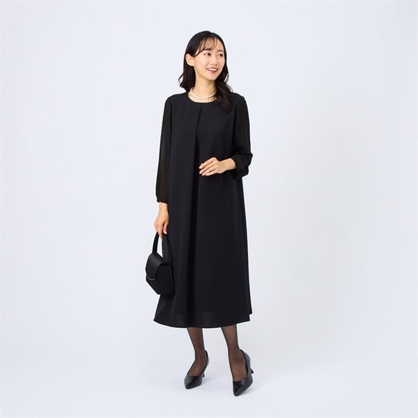 美品✨Plusnoa プラスノア　ショコラティエールワンピース　長袖　ブラック 楽天市場】喪服 礼服 ブラックフォーマル ワンピース 大きい