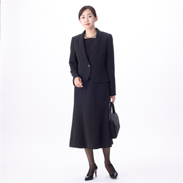 ブラックフォーマル 黒さが際立つヘチマ衿アンサンブル レディス 喪服 礼服(クロ-23ｺﾞｳ)