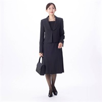 ブラックフォーマル アンサンブルスーツ ヘチマ衿前開き 喪服 レディス 喪服 礼服 【2408151SP18C2】