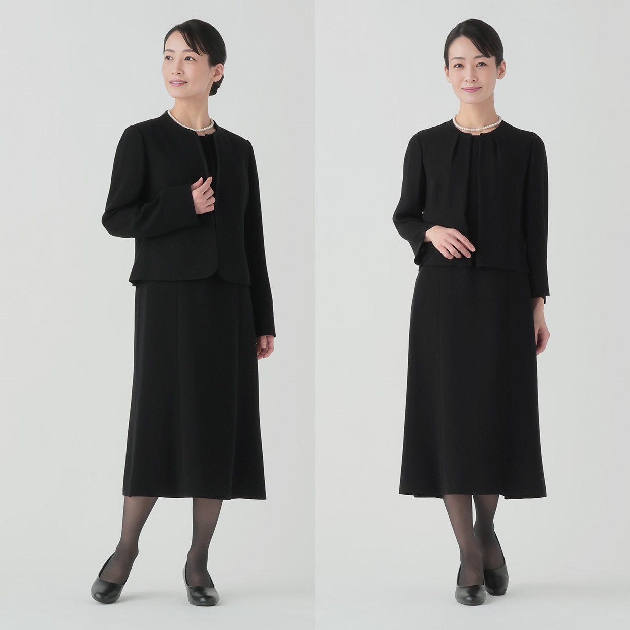ブラックフォーマル ノーカラーサテン切替アンサンブル レディス 【2403951-25SU】喪服 礼服 東京ソワール(クロ-23ｺﾞｳ)
