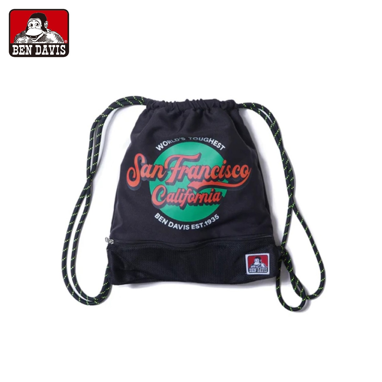 BEN DAVIS(ベンディビス) PRINT GRAPHIC NAPSACK(クロ-フリー)