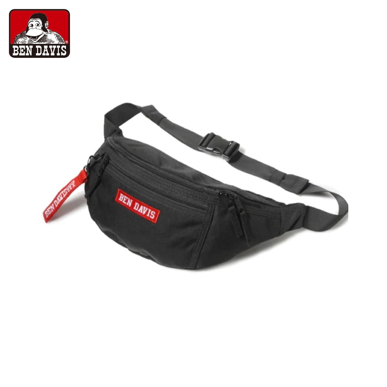BEN DAVIS(ベンディビス) LOGO TAPE WAISTBAG(アカ-フリー)