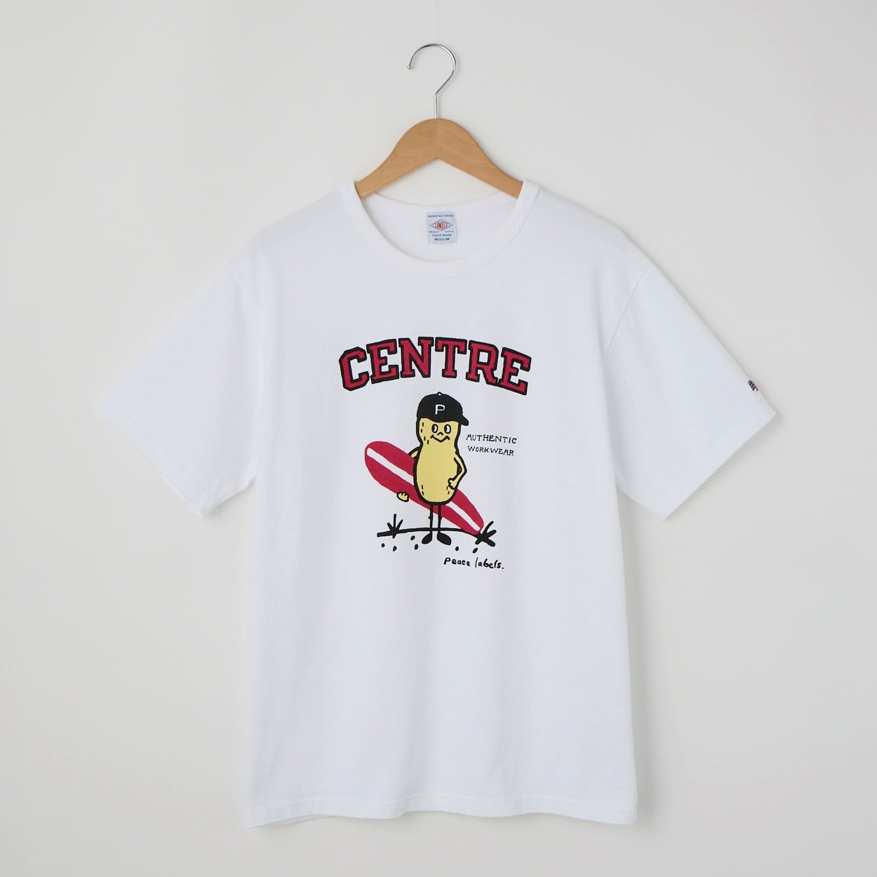 LUMBER(ランバー) PEANUTS SURF Tシャツ(シロ-L)