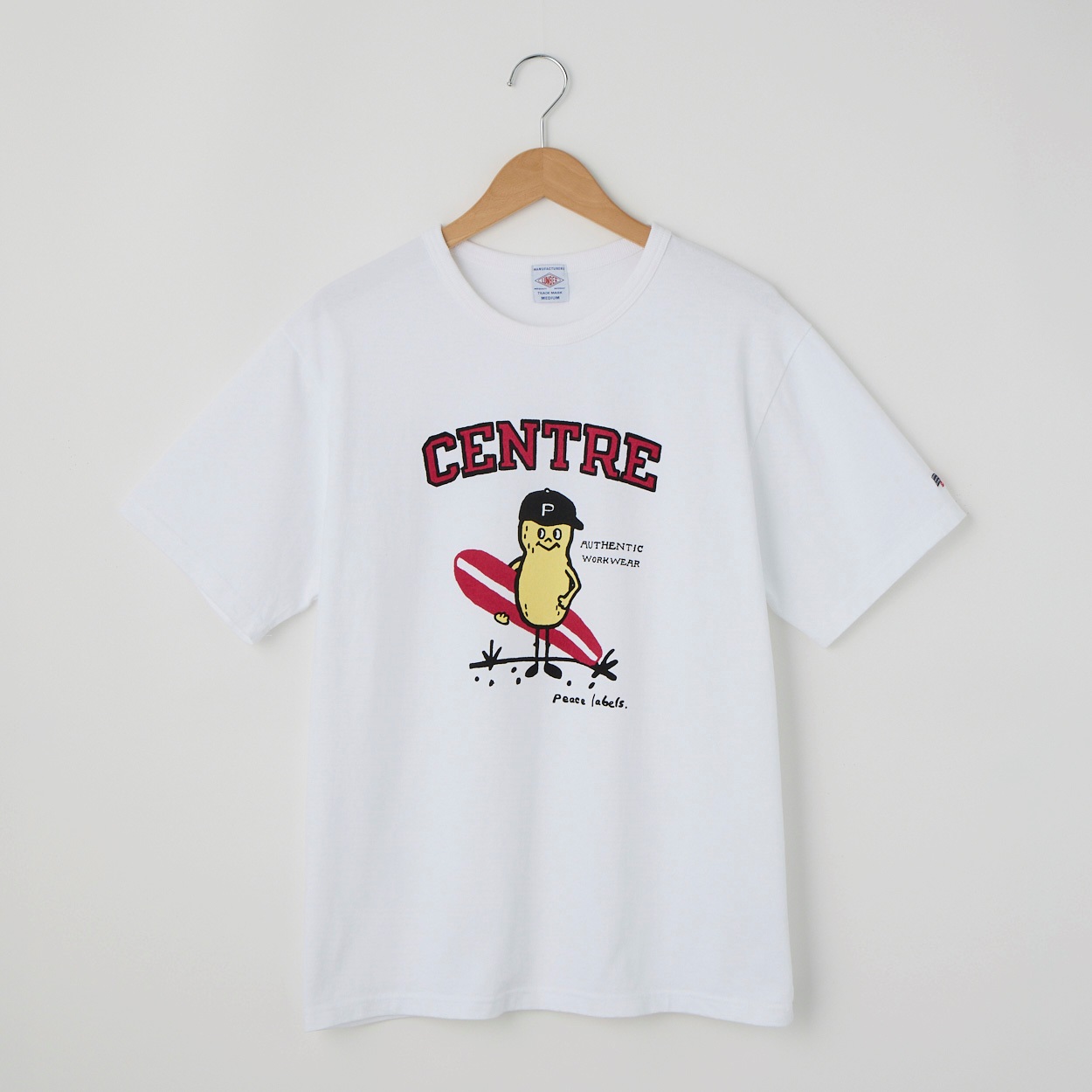 LUMBER(ランバー) PEANUTS SURF Tシャツ(シロ-LL)
